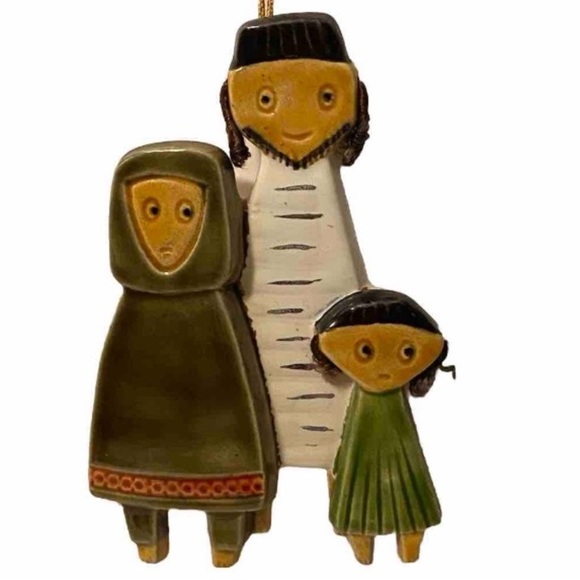 Israel Handmade Jewish Family Trio Ceramic Wall Hanging Art - Picture 1 of 6